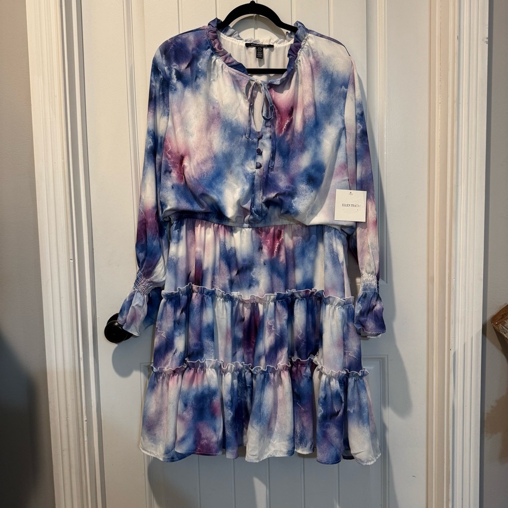 Beautiful Ellen Tracy Watercolor Dress! Size XL